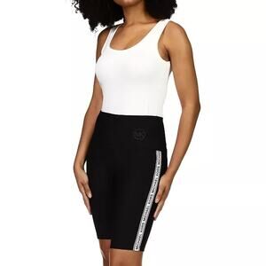Michael Kors Black Gym/Biker Shorts White Stripe - Medium